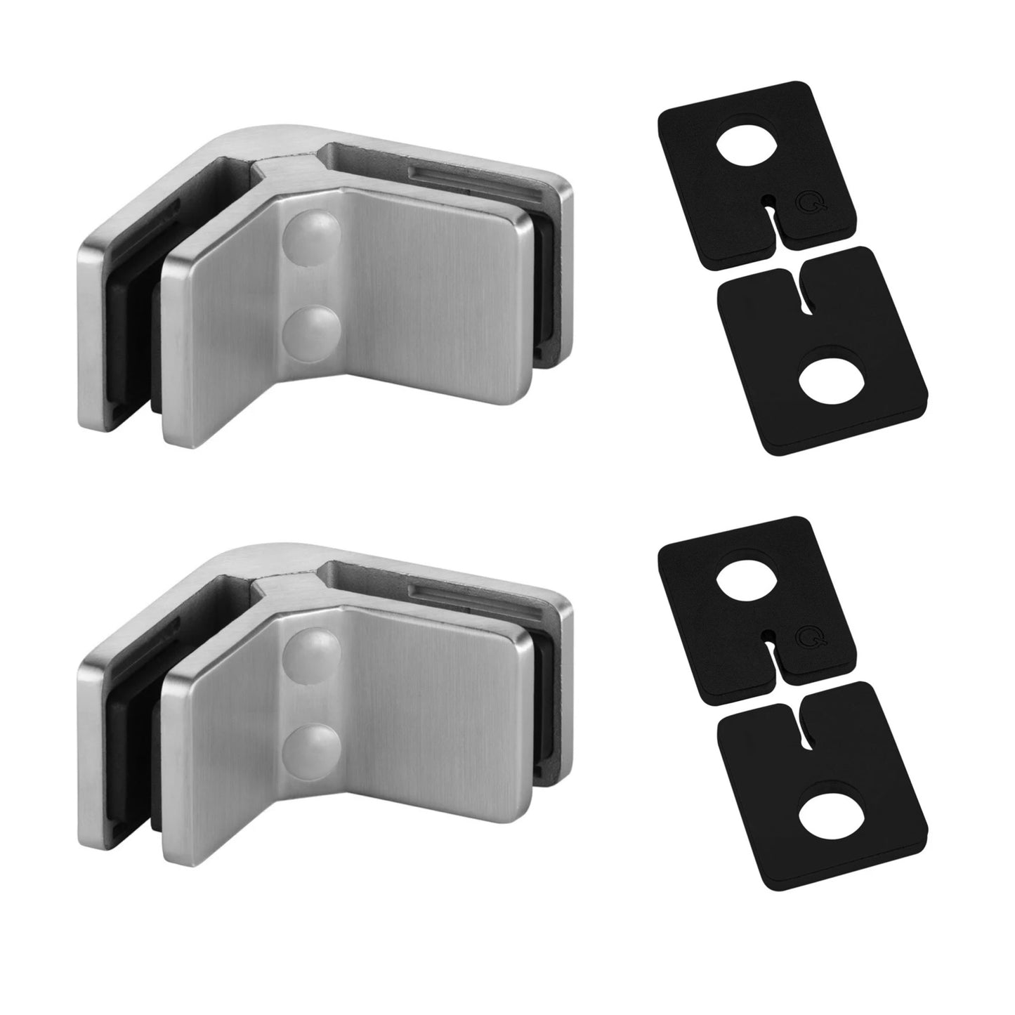 Q-Railing Square 90-Degree Glass Clamp Connector | MOD 4290 | 316 Stainless Steel