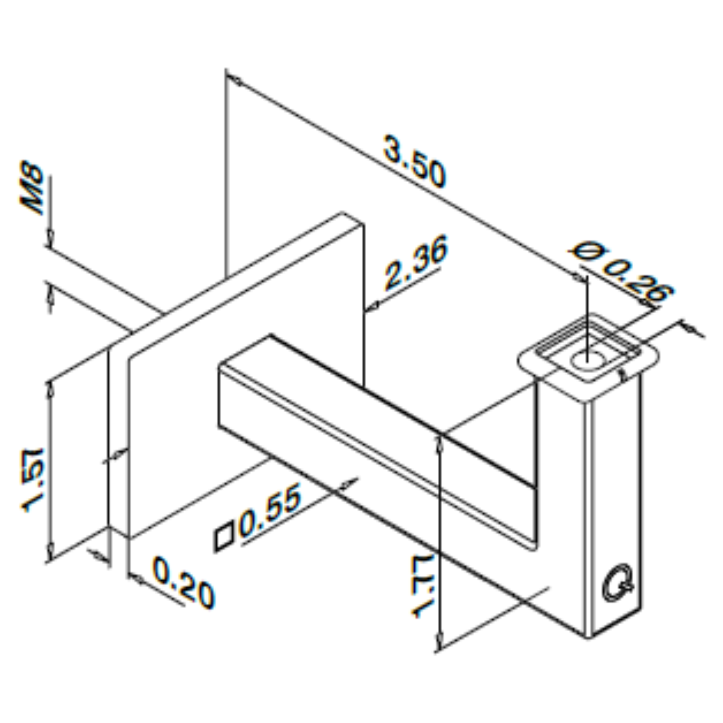 Q-Railing Square Handrail Bracket | MOD 4111 | Stainless Steel 316 Wall Mounting Brackets