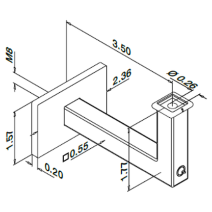 Q-Railing Square Handrail Bracket | MOD 4111 |  Stainless Steel 316 Wall Mounting Brackets