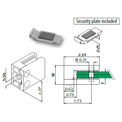 Q-Railing Square Glass Clamp | MOD 4200 | 316 Stainless Steel