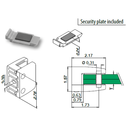 Q-Railing Square Glass Clamp | MOD 2400 | 316 Stainless Steel